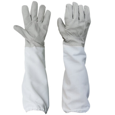 

〖Follure〗1 Pair Beekeeping Protective Gloves with Vented Long Sleeves-Grey&White