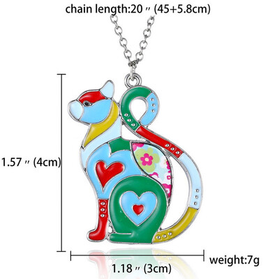 

Fashion Paint Animal Dragon Butterfly Dog Cat Pendant Necklace Women Jewelry 2019 New