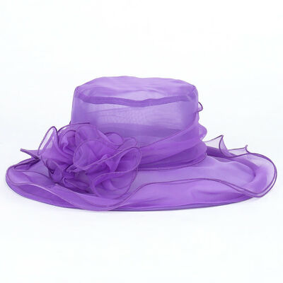 

Fashion Women Lace Wide Brim Kentucky Derby Sun Hat Wedding Tea Party Church Cap