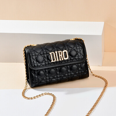 

Small bag female new tide rhombic hit color Korean version of the shoulder bag fashion simple embroidery line wild Messenger bag