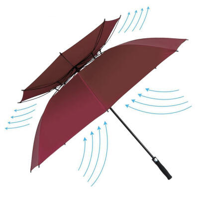 

Greensen Sturdy Windproof Rainproof Automatic Open Umbrella with Double Canopy ConstructionBurgundy