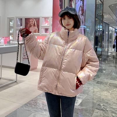 

Toponeto Womens Stand Collar Loose Waterproof Bread Warm Gloves Thick Short Cotton Coat