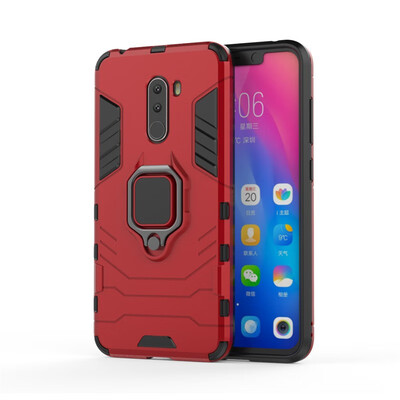 

Fecoprior Car Holder Stand Case For Xiaomi Pocophone F1 Poco Phone Back Cover Magnetic Bracket Finger Ring Celulars