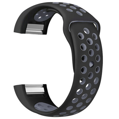 

〖Follure〗Fashion Double Color Sports Silicone Bracelet Strap Band For Fitbit Charge 2 BK