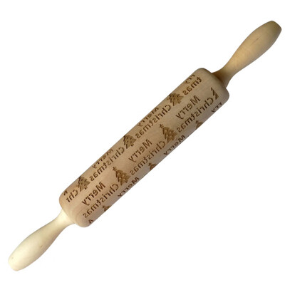 

2019 New Christmas Rolling Pin Engraved Rolling Pin Embossed Rolling Pin for Christmas Tree PrintSanta ClausSnowflake