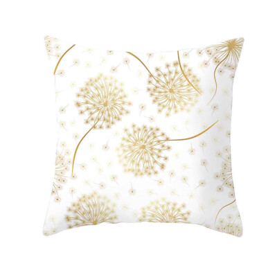 

Siaonvr Gold Plant Printed Polyester Pillow Case Cover Sofa Cushion Cover Home Decor