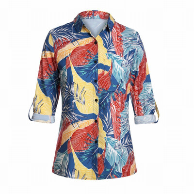 

Bohemian shirt Womens long sleeve printed loose shirt