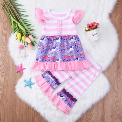 

Baby Infant Girls Sleeveless T-shirtPants Leggings Outfits 2PCS Clothes Set