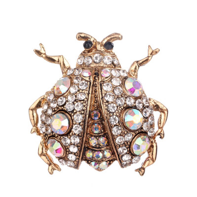 

Women Fashion Rhinestone Inlay Ladybug Scarf Pins Buckle Insect Brooch Jewelry