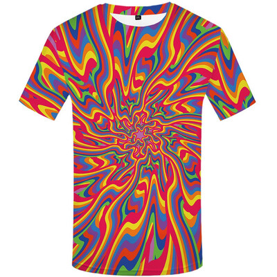 

Toponeto Mens 3D Color Printed Fashion Short Sleeves Round Neck T Shirt Blouse Tee