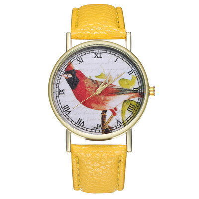 

Relogio Feminino Retro Style Lovely Cartoon chicken Leather Quartz Analog Women Watch Casual Lady Watch Quartz Wristwatches &Ff