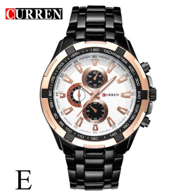 

Gobestart CURREN Fashion Big Ddial Casual Business Mens Watch Quartz Waterproof Steel Bel