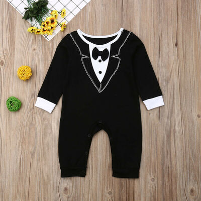 

Newborn Baby Boys Gentleman Romper Bodysuit Jumpsuit Clothes Formal Outfits