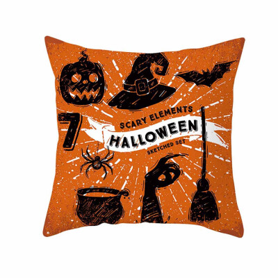 

〖Follure〗Halloween Ghost Witch Pumpkin Throw Pillow Case Magical Cat Cushion Cover Decor