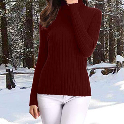 

〖Follure〗Womens Solid Color Matching Long-Sleeved Slim Sweater Pullover Sweater