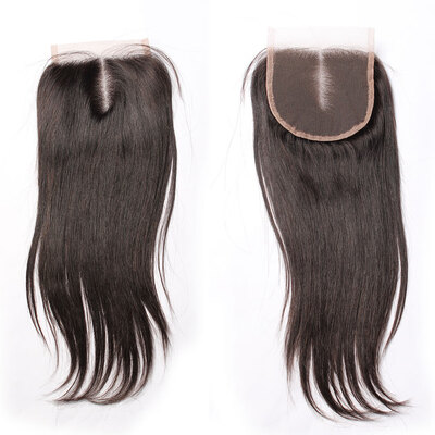 

Dolago Malaysian Straight 5x5 Lace Closure Bleached Knots with Baby Hair MiddleFreeThree Part Natural Color Human Hair Closure 1