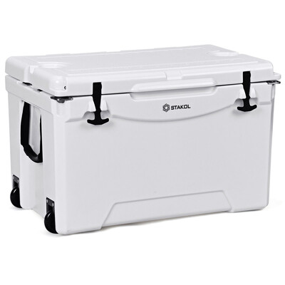 

Heavy Duty 80 Quart Cooler 2 Wheels Ice Chest