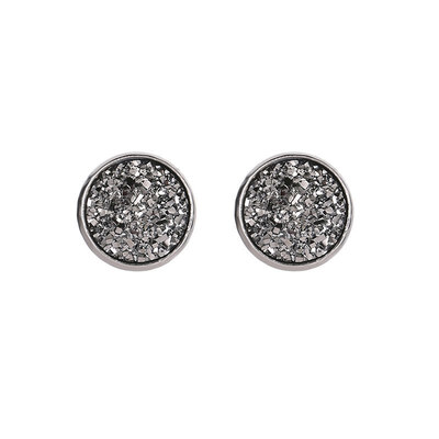 

Temperament Geometric Round Star Shaped Stud Earring Symmetrical Inlay Color Stainless Steel Wild Earbob
