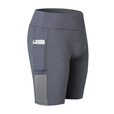 

New Womens High Waist Pocket Shorts Bodycon Fitness Shorts Fashion Pure Color Shorts Running Jogging Shorts Casual Sport wear