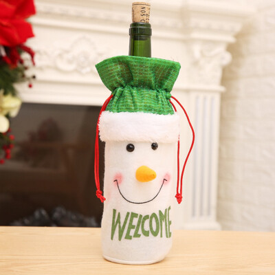 

New Christmas Wine Bag Decorations For Home Santa Claus Wine Bottle Cover Snowman Gift Holders Xmas Navidad Decor New Year