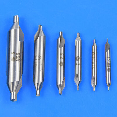 

6X Combined HSS Center Drill Countersink Bit Lathe Mill Tackle Tool Kits 1mm-5mm