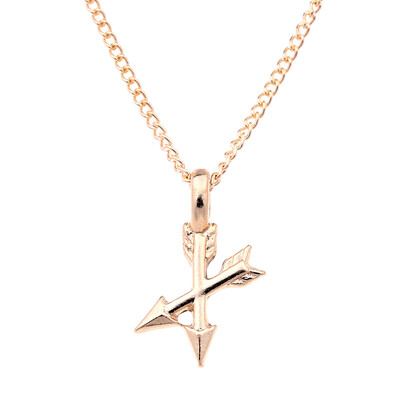 

2017 New Fashion Golden Plated Arrows Cross Friends Forever Alloy Clavicle Short Necklace Pendants Women