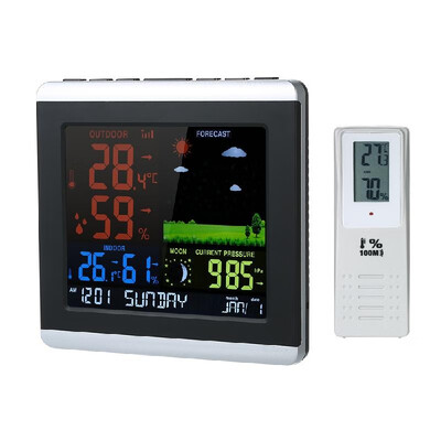 

Wireless Weather Station Color LCD Weather Forecast Clock Indoor Outdoor Thermometer Hygrometer Barometer with Backlight Snooze Ai