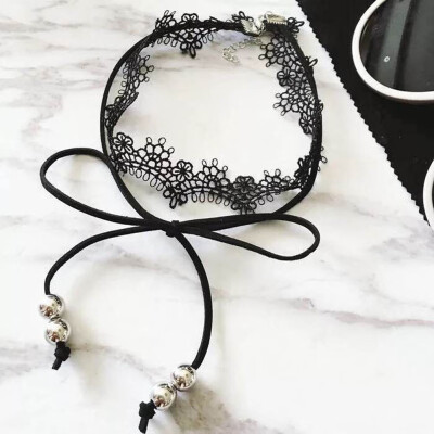 

Sexy Lace Bow Double Short Necklace Female Clavicle Decorative Accessories