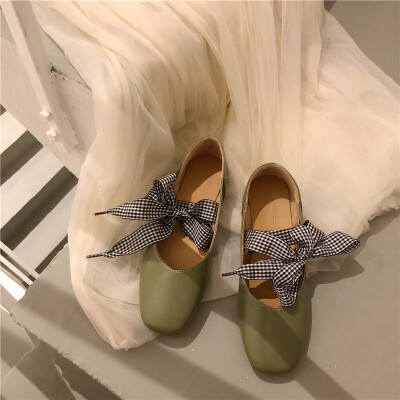 

Butterfly-knotted Single Shoe Female Summer Style Korean Version Baitie Softsole Flat-soled Mary Jean Fairy Evening Shoe Female