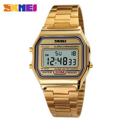 

Casual SKMEI Men Women Stainless Steel LED Digital Sport Quartz Wrist Watch