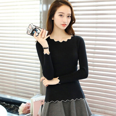 

Women Slim Long Sleeve Bottoming Sweater Sexy Tight Knitted Autumn High Elastic Soft Pullovers O neck Sweaters