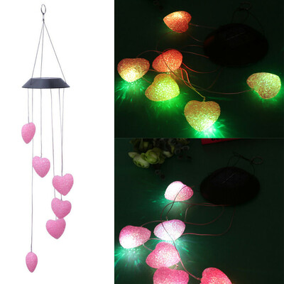 

〖Follure〗Solar Powered Wind Chime Light LED Garden Hanging Spinner Lamp Color Changing
