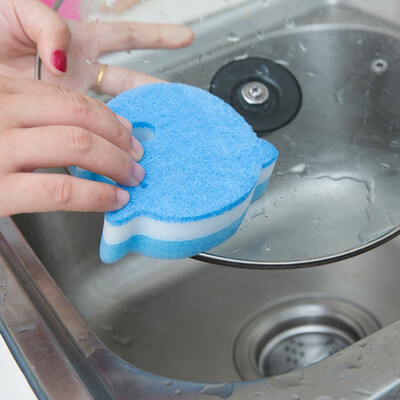 

Creative 2PCS Dolphin Decontamination Sponge Cleaning Kitchen Dishcloth