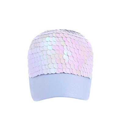 

Women Men Fashion Adjustable Solid Color Sequin Sparkly Bling Peaked Cap Hat Cotton Baseball Cap