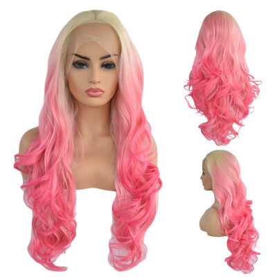 

〖Follure〗Long Wavy Curly Gradient Wig Lace Wigs Women Cosplay Human Hair Lace Front