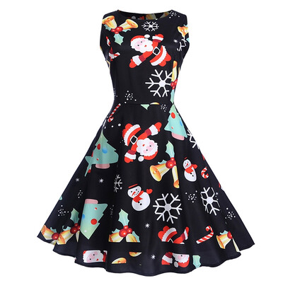 

Christmas Print Slim Dress