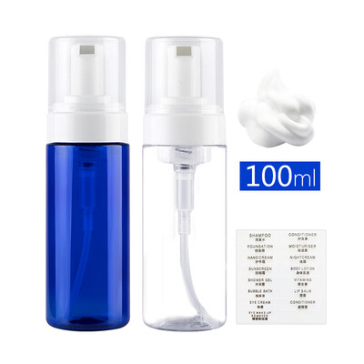 

Beauty skin mousse foaming bottle 2 Pack transparent blue MF8721 foaming bottle bubbler pressing facial cleanser shower gel hand soap foaming bottled portable