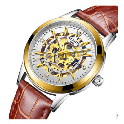 

Mens mechanical watch trend rose gold hollow automatic mechanical watch