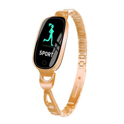 

F18 Womens Smart Bracelet Metal Fitness Tracker With Blood Pressure Heart Rate Sleep Trackers Message Reminder