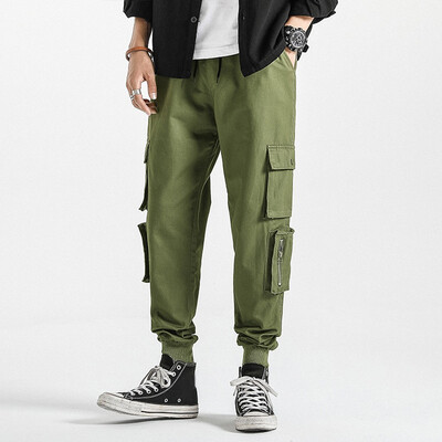 

Gobestart Mens New Fashion Casual Straight Overalls Pocket Trousers Drawstring Pants