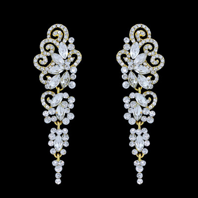 

Luxury Austrian Crystal Drop Earrings Silver Bridal Wedding Earrings for Women Fashion Jewelry Accessories