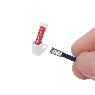 

〖Follure〗Miniature Bathroom Accessory Mini Doll Toothpaste Toothbrush Set 112 Dollhouse