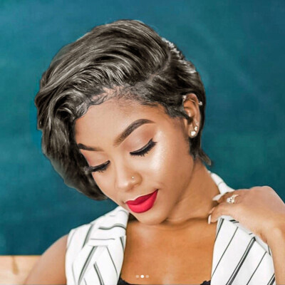 

Tailored Fashion Synthetic Short Afro Curly Black Wig For Women