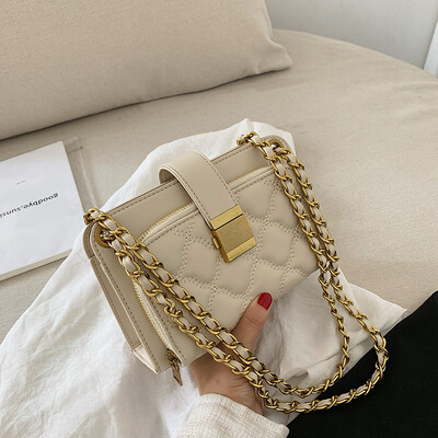 

Bag female new Korean fashion wild shoulder Messenger bag rhombic chain small square bag tide