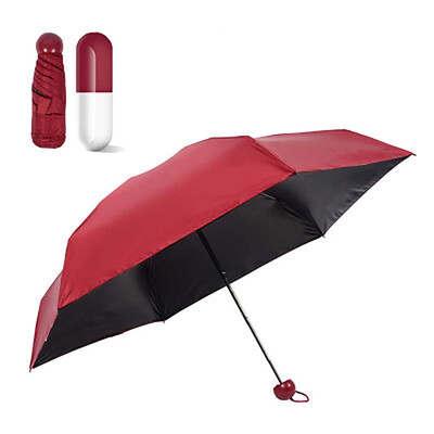 

Outdoor Capsule Umbrella Mini Sunscreen Ultra Light UV Protection 5 Folding Compact Pocket Umbrella