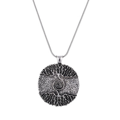 

Round So Above So Below The Tree of Life Necklace Pendant Norse Tree Runes Amulet Talisman Jewelry