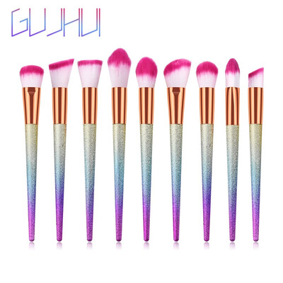 

Toponeto 9 Pcs High-end Tapered Scrub Pink Brush Set With Plastic Handle