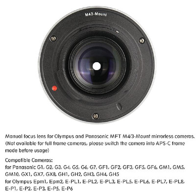 

7artisans 25mm F18 Manual Focus Lens Large Aperture for Olympus Epm2E-PL7 E-PL8E-P5E-P6 for Panasonic G5G6G7GF5GF6GM10G