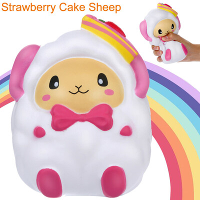 

YIWULASquishies Cartoon Strawberry Sheep Slow Rising Cream Scented Stress Relief Toys