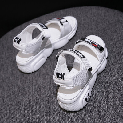 

2019 New Sports Sandals Female Korean Fashion Thick Bottom Student Joker hook&loop Bear Beach Shoes Female in Summer